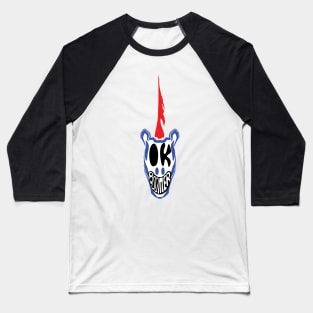 Funny Creepy OK Boomer semi abstract Unicorn Baseball T-Shirt